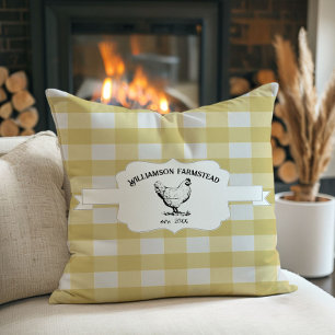 Coussin Buffle Jaune Plaid Agritourisme Poulet Épervier