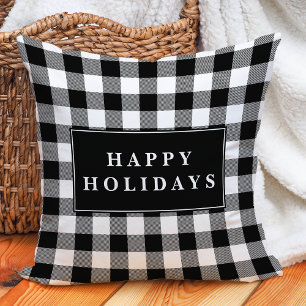 Coussin Buffle noir Plaid Joyeuses vacances Noël