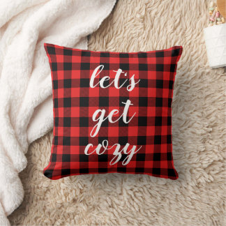 Coussin Buffle noir rouge plaqué | Lumberjack Personnalisé