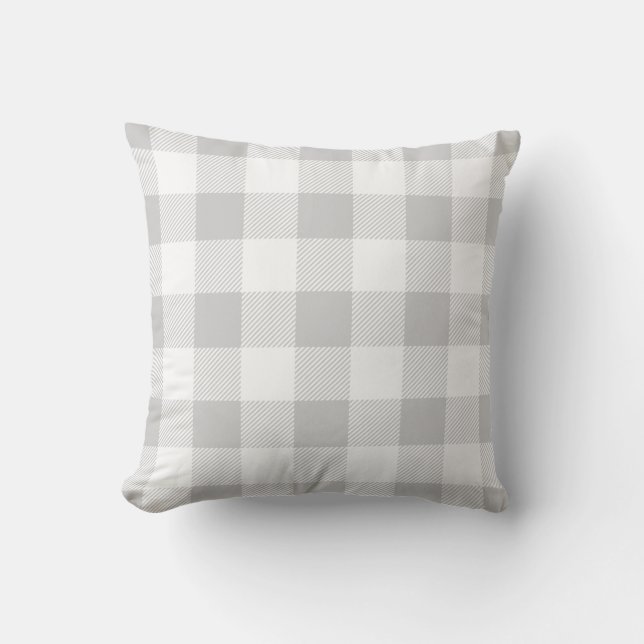 Coussin Buffle préppin gris inspecté Plaid (Recto)