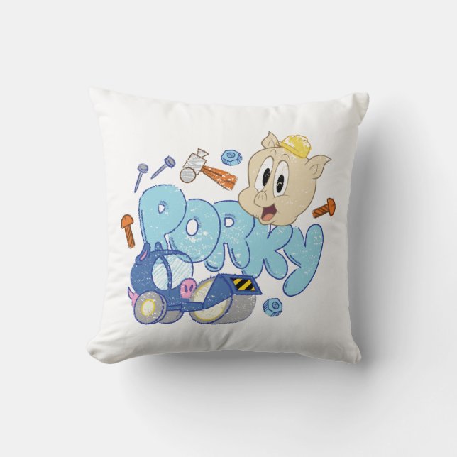 Coussin BUGS BUNNY BUILDERS™| Croquis de Porky (Recto)