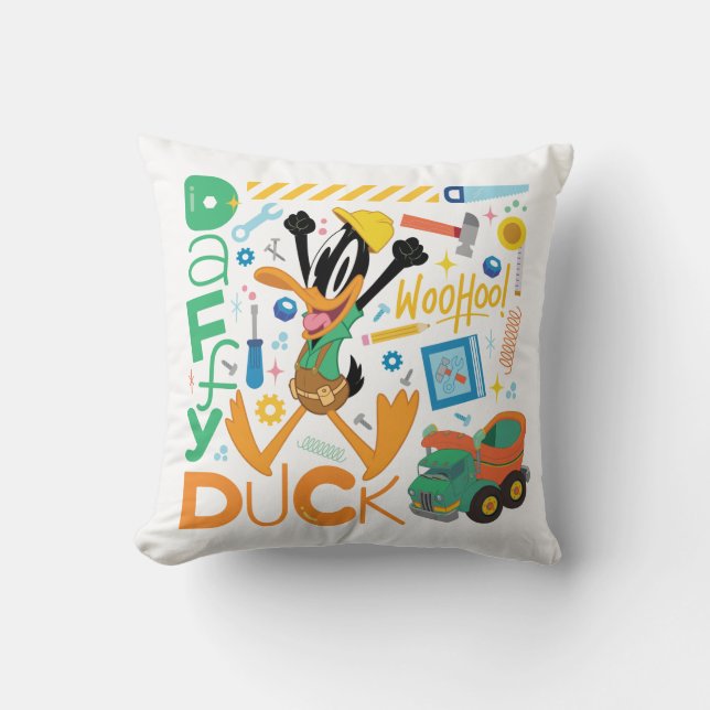 Coussin BUGS BUNNY BUILDERS™| DAFFY DUCK™ Outils de travai (Recto)