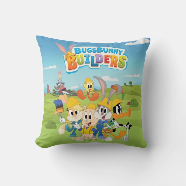 Coussin BUGS BUNNY BUILDERS™| Le groupe Looney Builders (Recto)