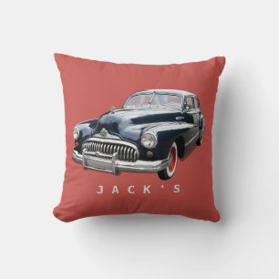 Coussin Buick Custom noir vintage des années 1940