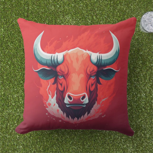 COUSSIN BULL ART, BULL IMAGE (Herbe)