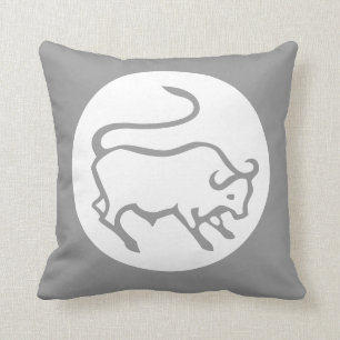 Coussin BULL/coussin GRIS/BLANC astrologie de Taureau