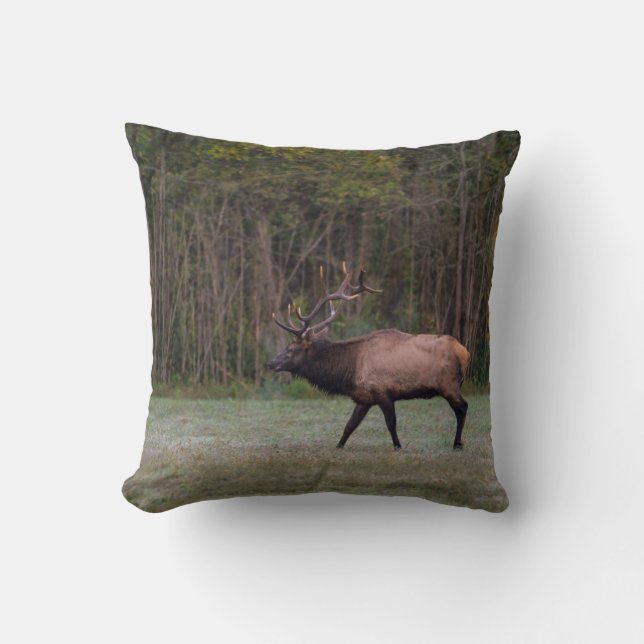 Coussin Bull Elk Morning Walk (Recto)