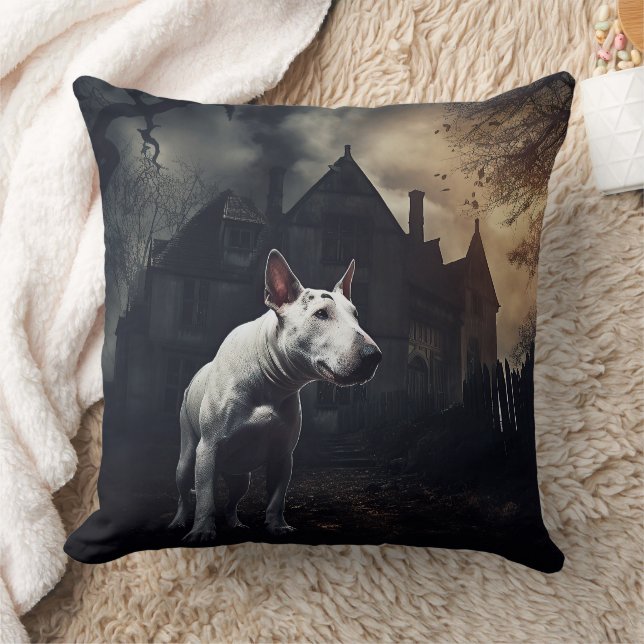 Coussin Bull Terrier Halloween Épouvantable (Couverture)