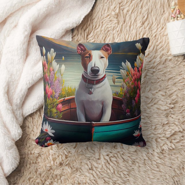 Coussin Bull Terrier sur une pagaie : une aventure Pittore (Couverture)