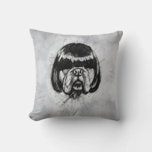 Coussin Bulldog avec une perruque (Style 4) Beaux-Arts