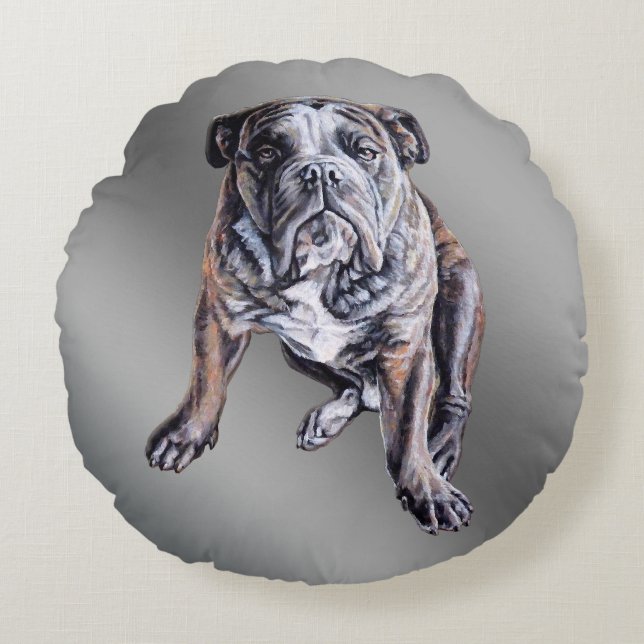 Coussin Bulldog Cadeaux de chien bouledogue brindl (Devant)