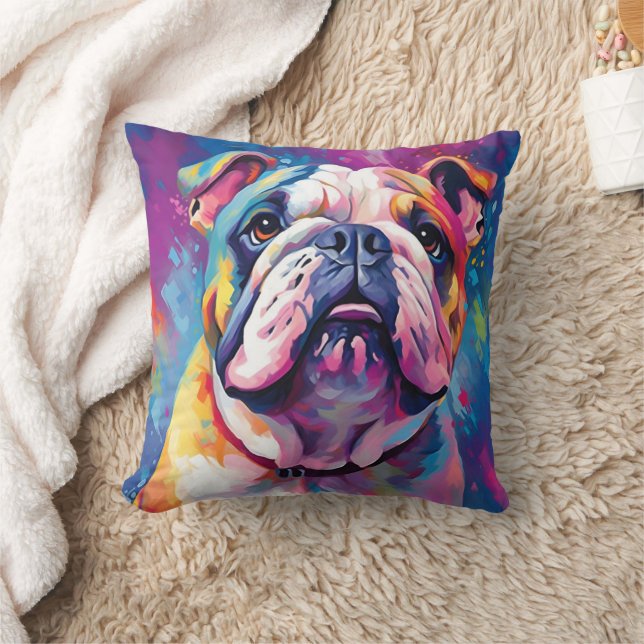 Coussin Bulldog coloré (Couverture)