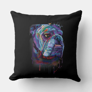 Coussin Bulldog Coloré Anglais Cadeau A Bulldog Anglais