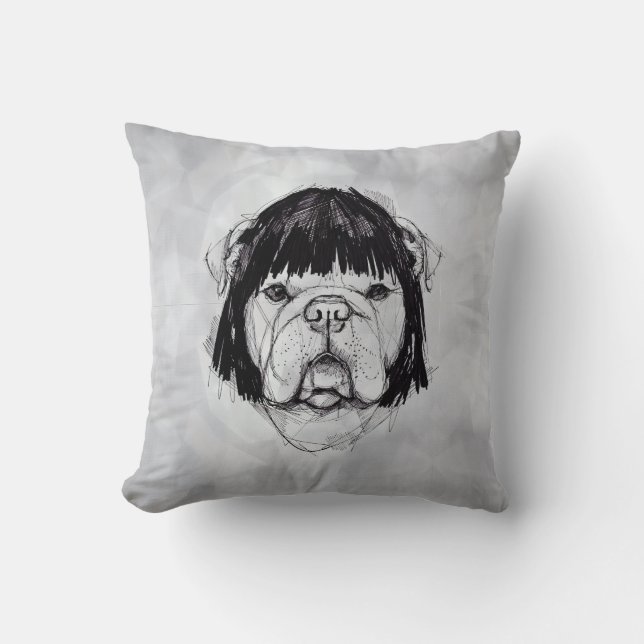 Coussin Bulldog en perruque (Style 6) Beaux-Arts (Recto)