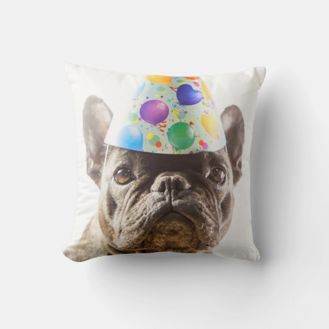 Coussin Bulldog français avec Casquette de parti (Recto)