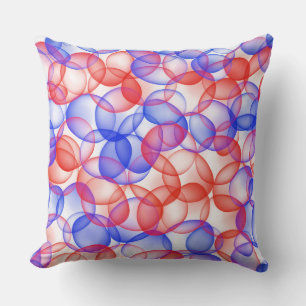 COUSSIN BULLE BLEU ROUGE BLANC