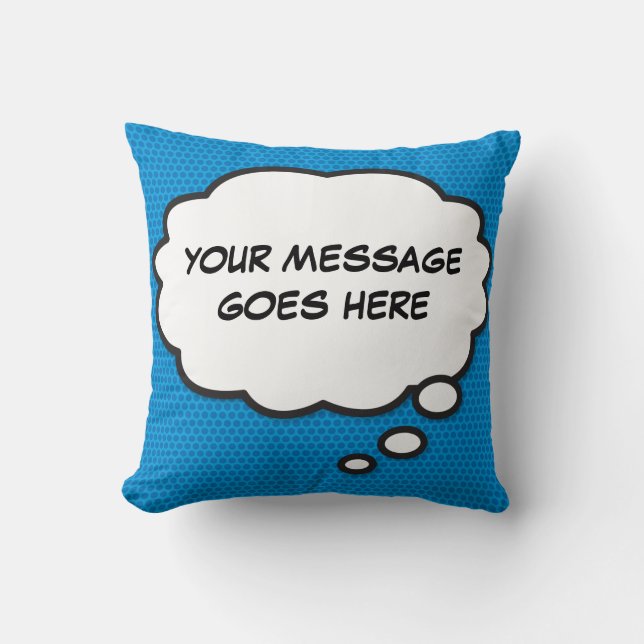 Coussin Bulle de pensée personnalisée Bande dessinée rétro (Recto)