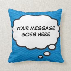 Coussin Bulle de pensée personnalisée Bande dessinée rétro