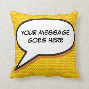 Coussin Bulle de texte personnalisée drôle et cool bande d