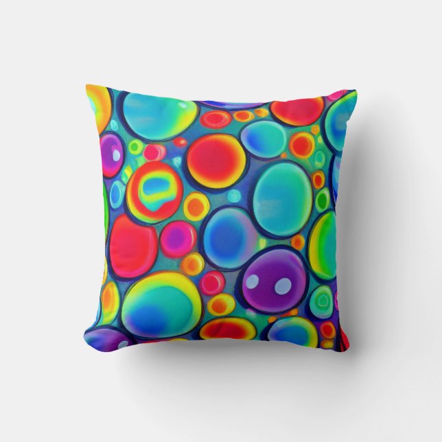Coussin Bulles arc-en-ciel (Recto)