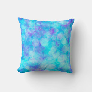 Coussin Bulles de Bokeh bleu et violet