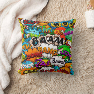 Coussin Bulles de texte de bande dessinée pour enfants
