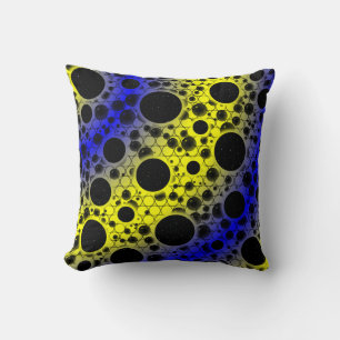 Coussin Bulles d'espace - Taches - Jaune/Bleu