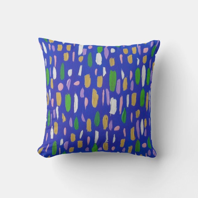 Coussin Bulles et blues (Recto)