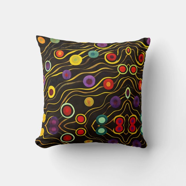 Coussin Bulles et lignes colorées (Recto)