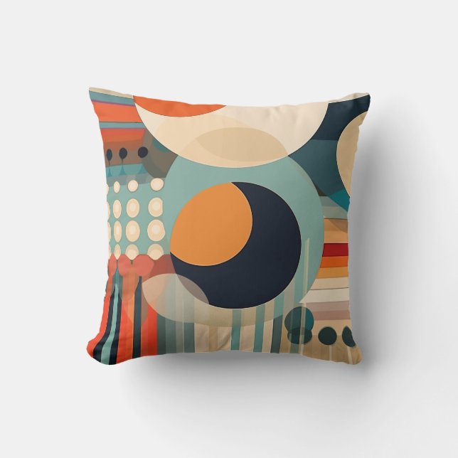 Coussin Bulles rétro Cercles et bandes 338 (Recto)
