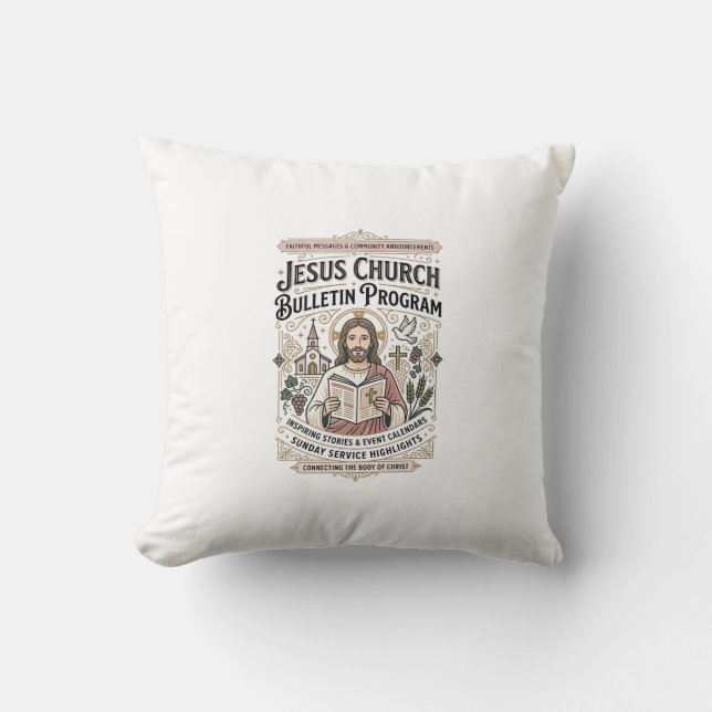 Coussin Bulletin de l'église de Jésus Programme Bulletin d (Recto)