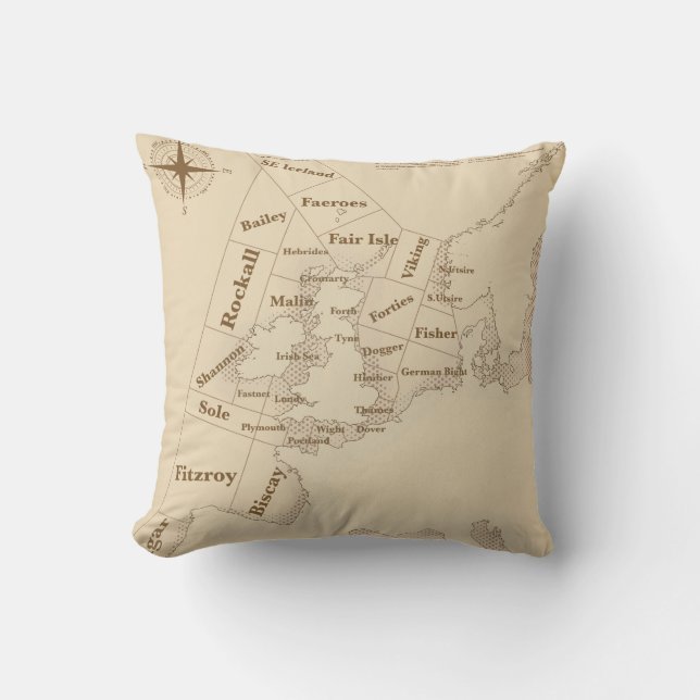 Coussin Bulletin de navigation des îles britanniques de st (Recto)