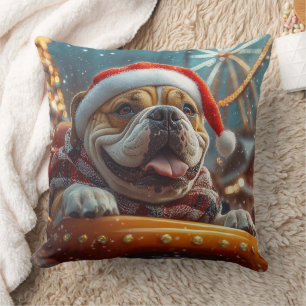 Coussin Bullmastiff Chien Montagnes Russes Noël 
