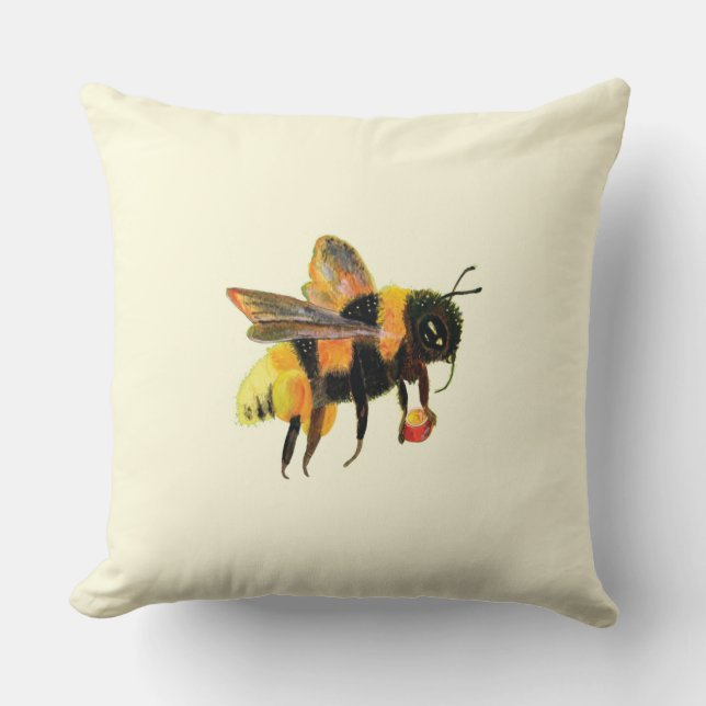 Coussin Bumble Bee transportant du pollen (Recto)