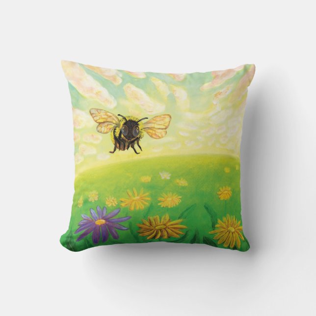 Coussin Bumblebee sur l'Horizon (Recto)
