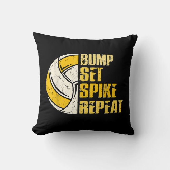 Coussin Bump Set Spike Repeat Volleyball Fun  (Recto)