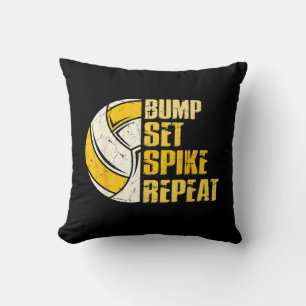 Coussin Bump Set Spike Répéter Volleyball Funny