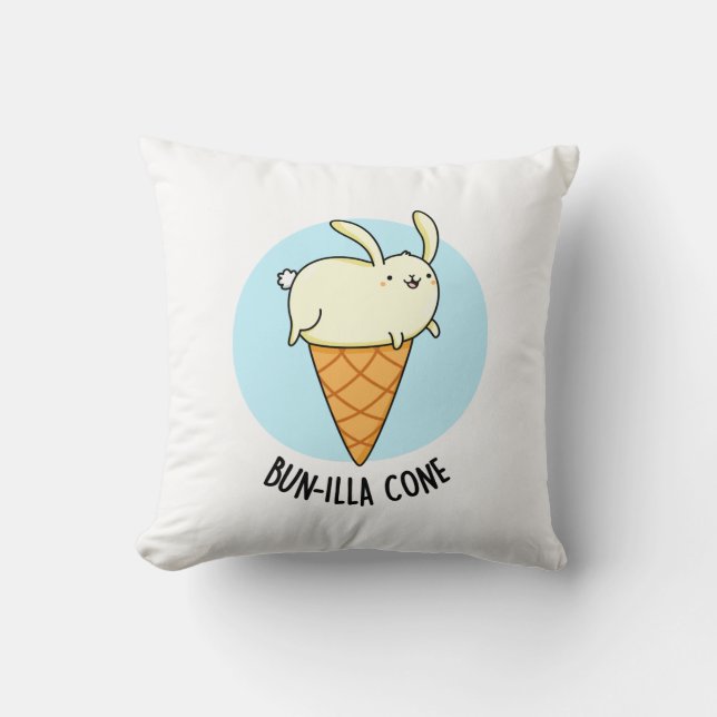 Coussin Bunnilla Cone Funny Bunny Vanilla Pun crème glacée (Recto)