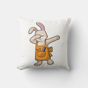 Coussin Bunny comme coiffeur avec peigne et ciseaux