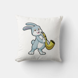 Coussin Bunny en musique avec saxophone