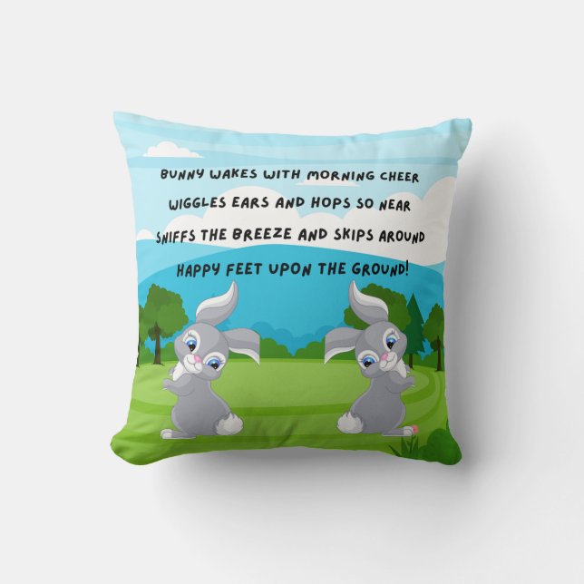 Coussin Bunny Hop du matin (Recto)