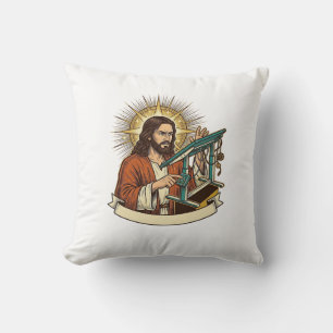Coussin Bureau debout Jésus cassé coincé à mi-chemin Humou