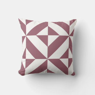 Coussin Burgandy Plum géométrique Déco Cube Motif