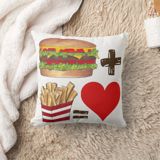 Coussin Burger d'appariement de nourriture classique + Fri (Couverture)