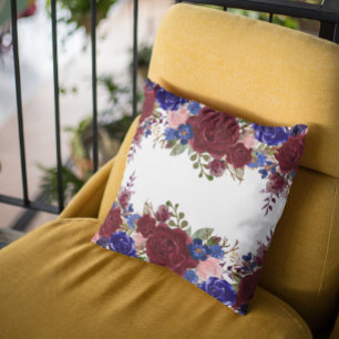 Coussin Burgundy Bleu Rouge Rose de la marine chute d'eau