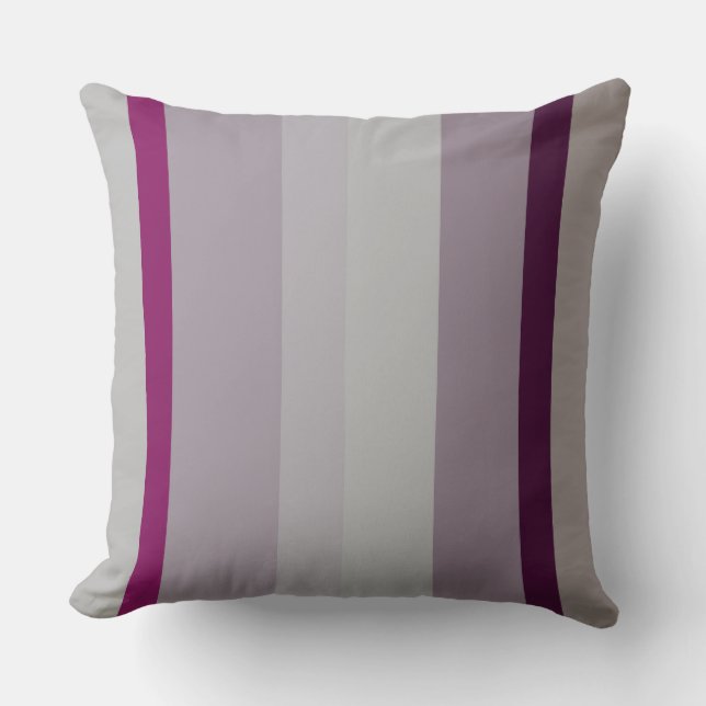 Coussin Burgundy et rose Abstrait rayures (Recto)