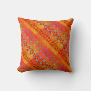 Coussin Burgundy Gold Bleu sur Mosaïque à niveaux diagonau