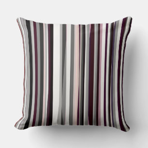 Coussin Burgundy, rose et gris Abstrait rayures