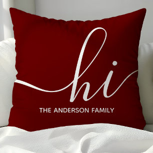 Coussin Burgundy Script personnalisé Hi