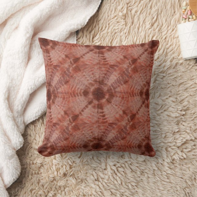 Coussin Burgundy Tie Dye Style Motif traditionnel (Couverture)